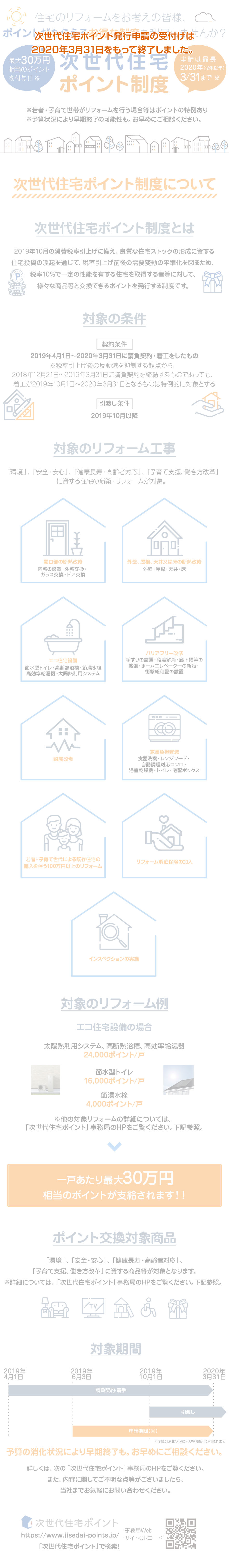 住宅のリフォームをお考えの皆様、ポイントがもらえるお得な制度(次世代住宅ポイント制度)を利用しませんか？